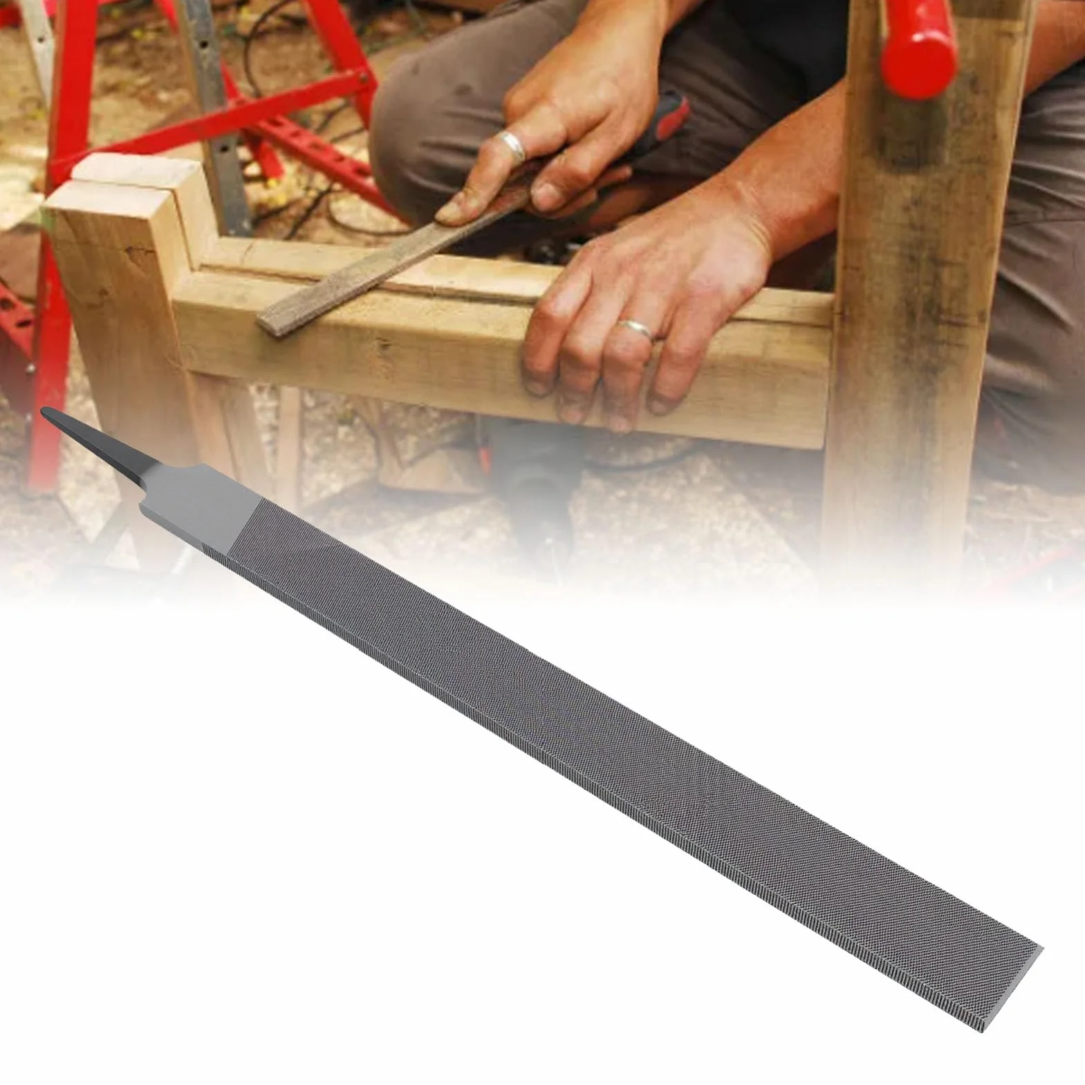 Garosa 10-calowy Płaski Pilnik z Podwójnym Nacięciem do Kształtowania Metalowego Drewna (Cienki 10PCS)