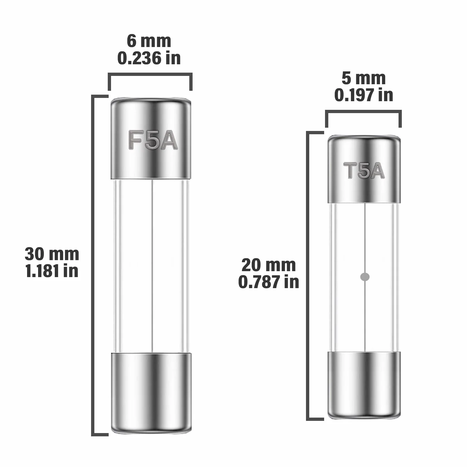 Zestaw bezpieczników szklanych 21 wartości 250 V 5 x 20 mm 6 x 30 MM F1A 2A 5A 10A 15A 20A Wolny Bezpiecznik czasowy T 1, 5, 10, 15, 20 Amperów, 250 V, zestaw asortymentowy z bezpiecznikami