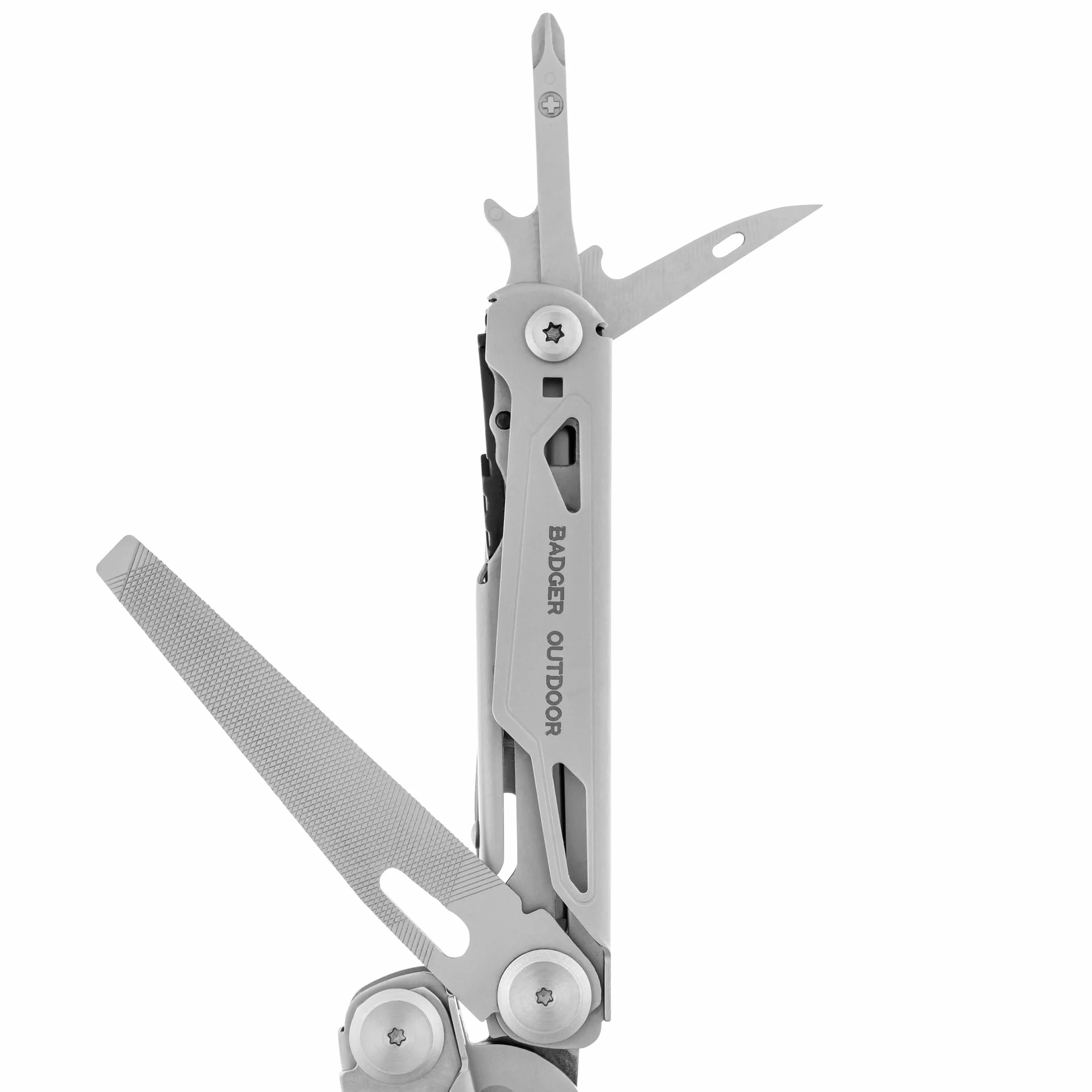 Badger Outdoor Torrent 15w1 Multitool ze stali nierdzewnej - Nóż kieszonkowy składany z pochwą - Wielofunkcyjne narzędzie EDC Prezenty dla mężczyzn - Gadżety campingowe