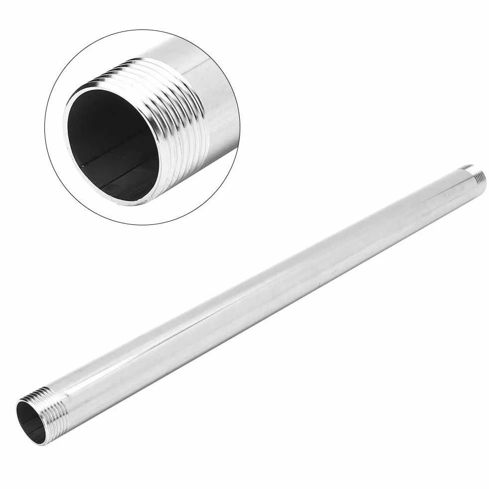 Wakects Rura Gwintowana ze Stali Nierdzewnej, Adapter Złączki z Gwintem Zewnętrznym 50 Cm G1 2 G3 4 G1, Odporne na korozję Szczelne Uszczelnienie Łatwy montaż, do Przedłużenia Rury Gazowej i Wodnej