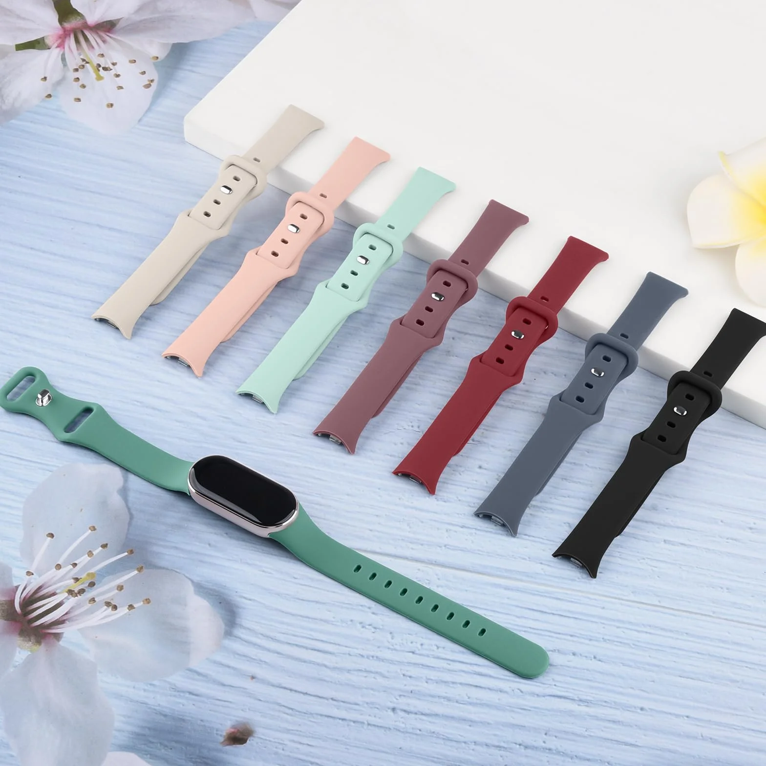 Sportowe paski do Xiaomi Mi Band 8/9, zestaw 2 sztuk, silikonowe paski zastępcze do Xiaomi Mi Band 8/9 i Xiaomi Smart Band 8 Fitness Tracker