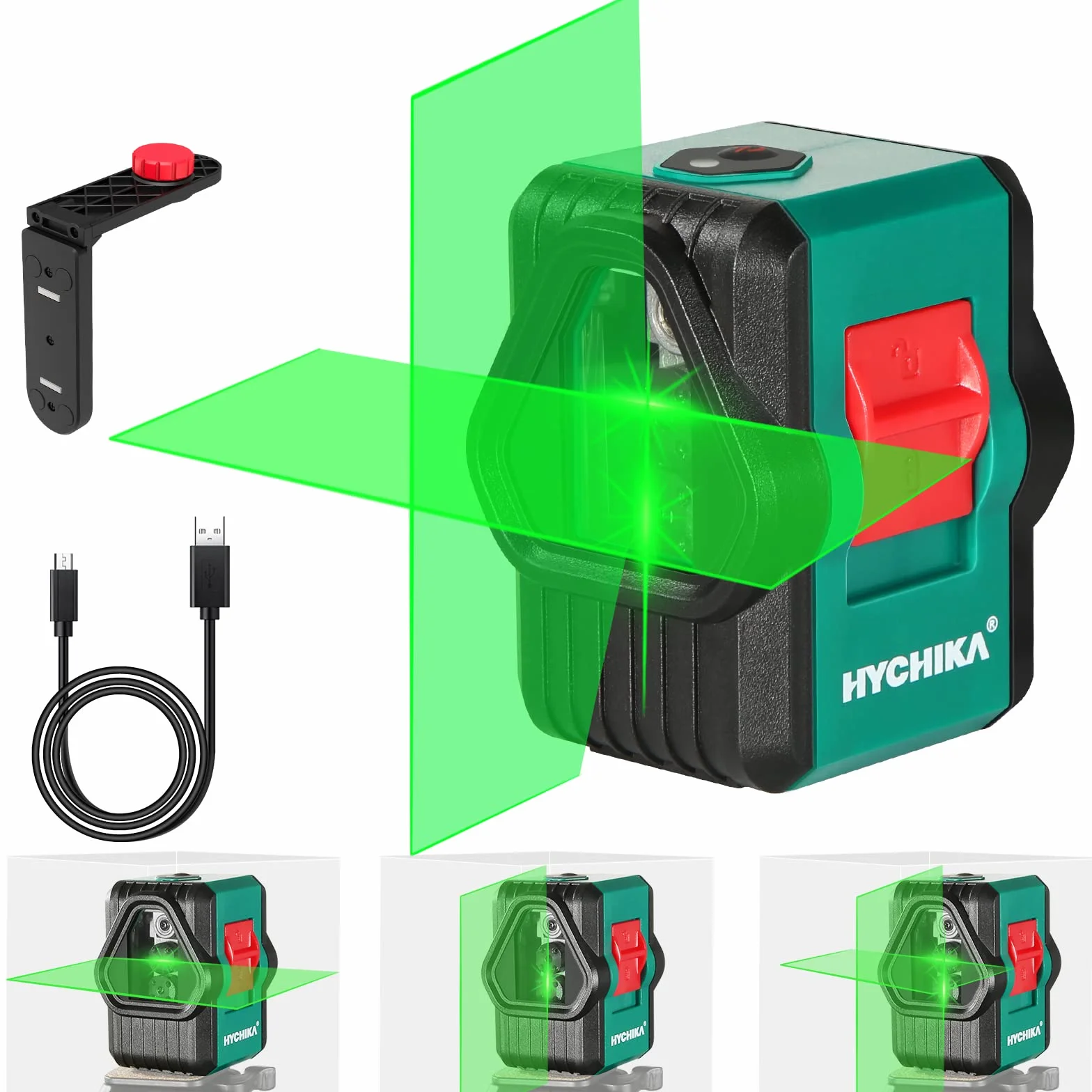 HYCHIKA 45 M Poziomica laserowa, samopoziomująca, przełączane poziomo, pionowo, krzyżowe, poziom laserowy IP54 do użytku zewnętrznego z uchwytem magnetycznym 360°, torba do przenoszenia