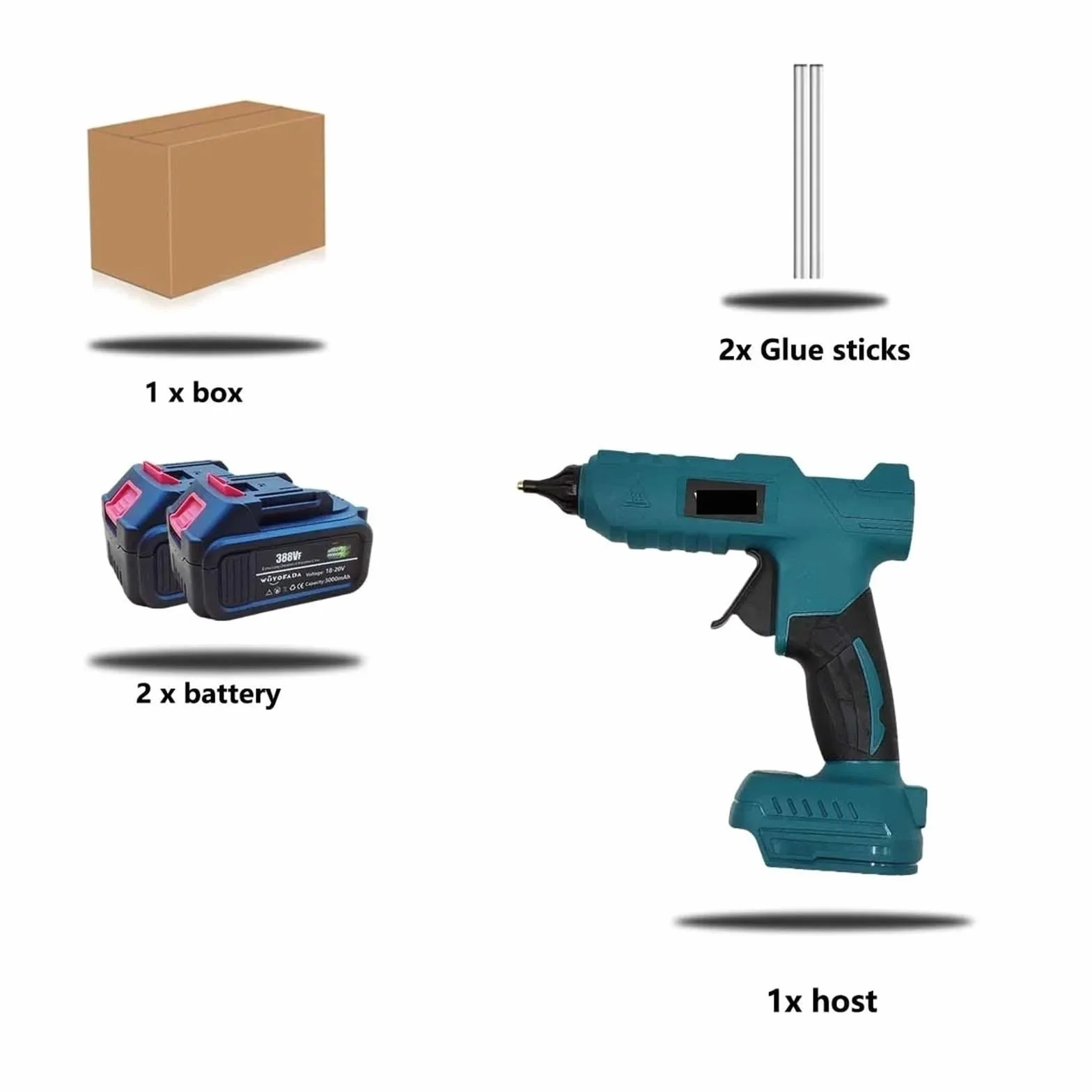 Pistolet do Kleju, elektryczny pistolet do klejenia na gorąco 18V akumulator bezprzewodowy elektryczny klej Grab 11mm klej w sztyfcie spawanie na gorąco wiatrówka(Two big battery)