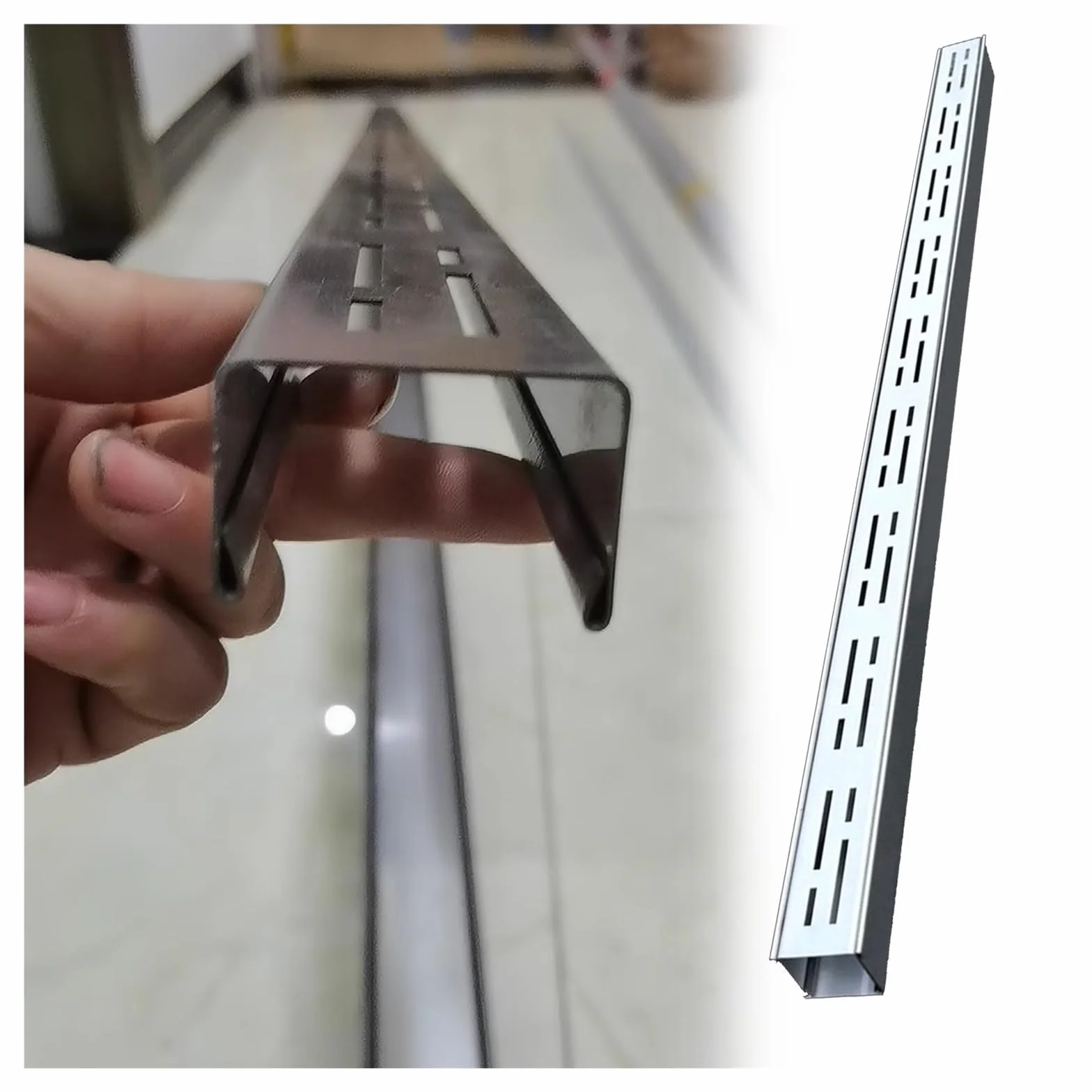 Slimline304 odpływ ze stali nierdzewnej 3,5 cm i 5 cm niskoprofilowy ruszt do patio Ga podjazd podwórko 2 sztuki łączona woda deszczowa