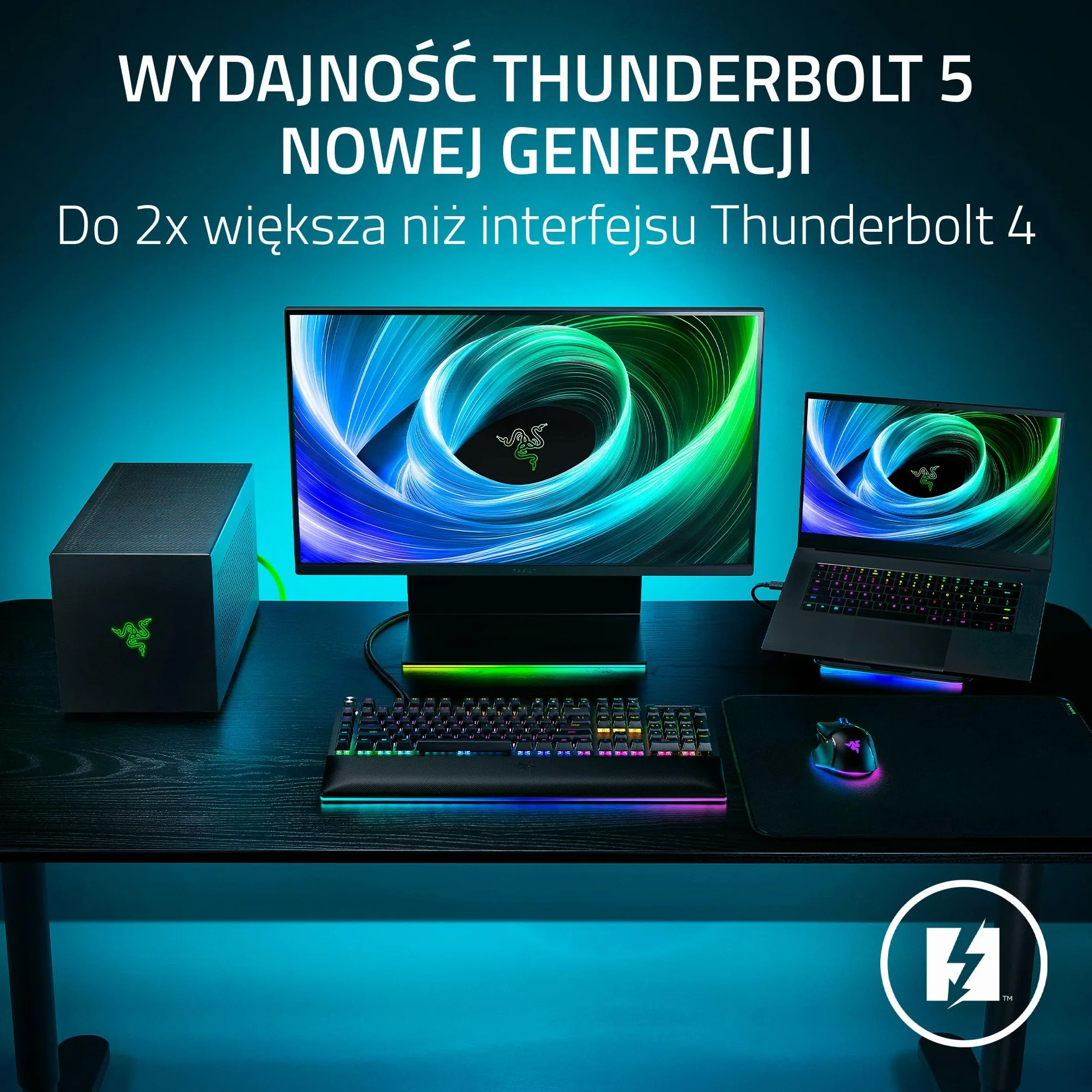 Razer Core X V2 Zewnętrzna obudowa graficzna Thunderbolt 5 PCIe Czarny