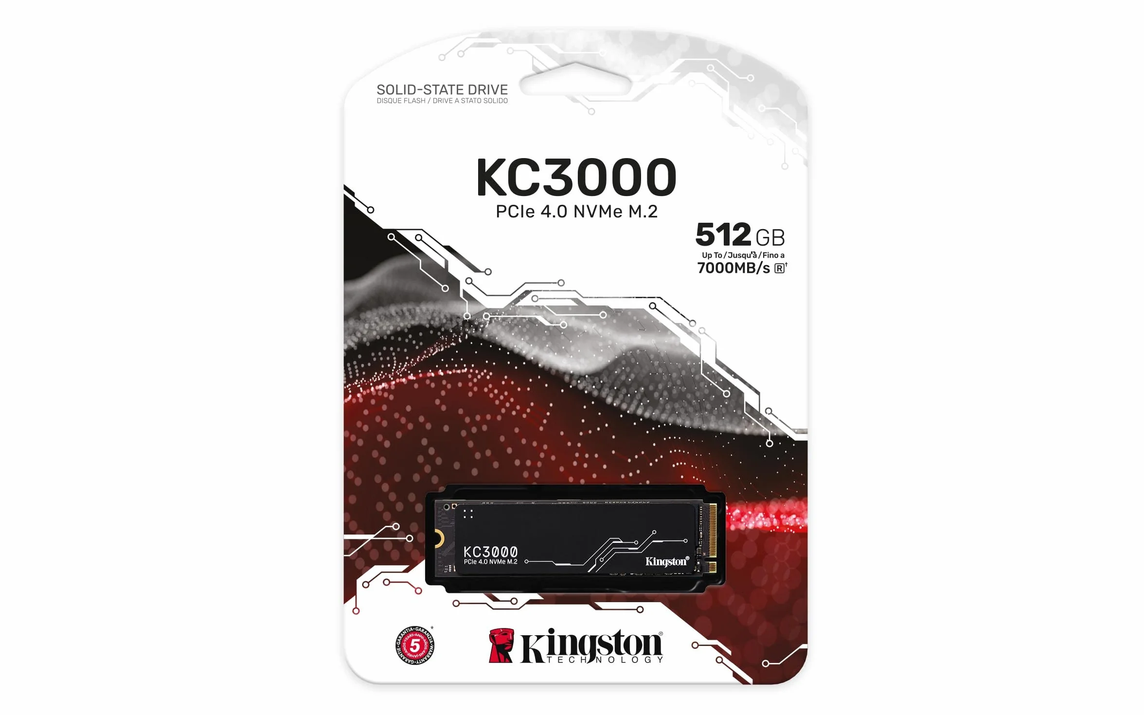 Kingston KC3000 PCIe 4.0 NVMe M.2 SSD 512GB Czarny