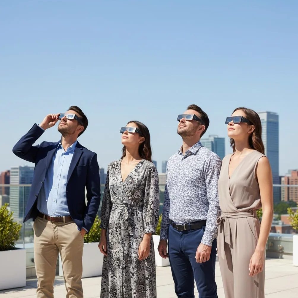 Absolute Eclipse Okulary EVA Solar Eclipse Bulk Wholesale - ISO 12312-2 testowane i certyfikat CE - zalecany przez AAS producent UE - 2026 Eclipse Europe