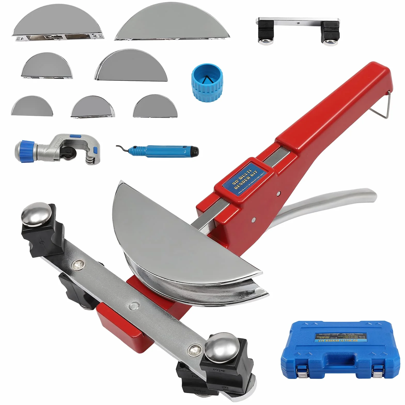 Giętarka do rur, ręczna giętarka do rur 90 stopni, uniwersalna, zakres gięcia 6-22 mm, nadaje się do miedzi, stali nierdzewnej, aluminium, stali i rur PCW, czerwona
