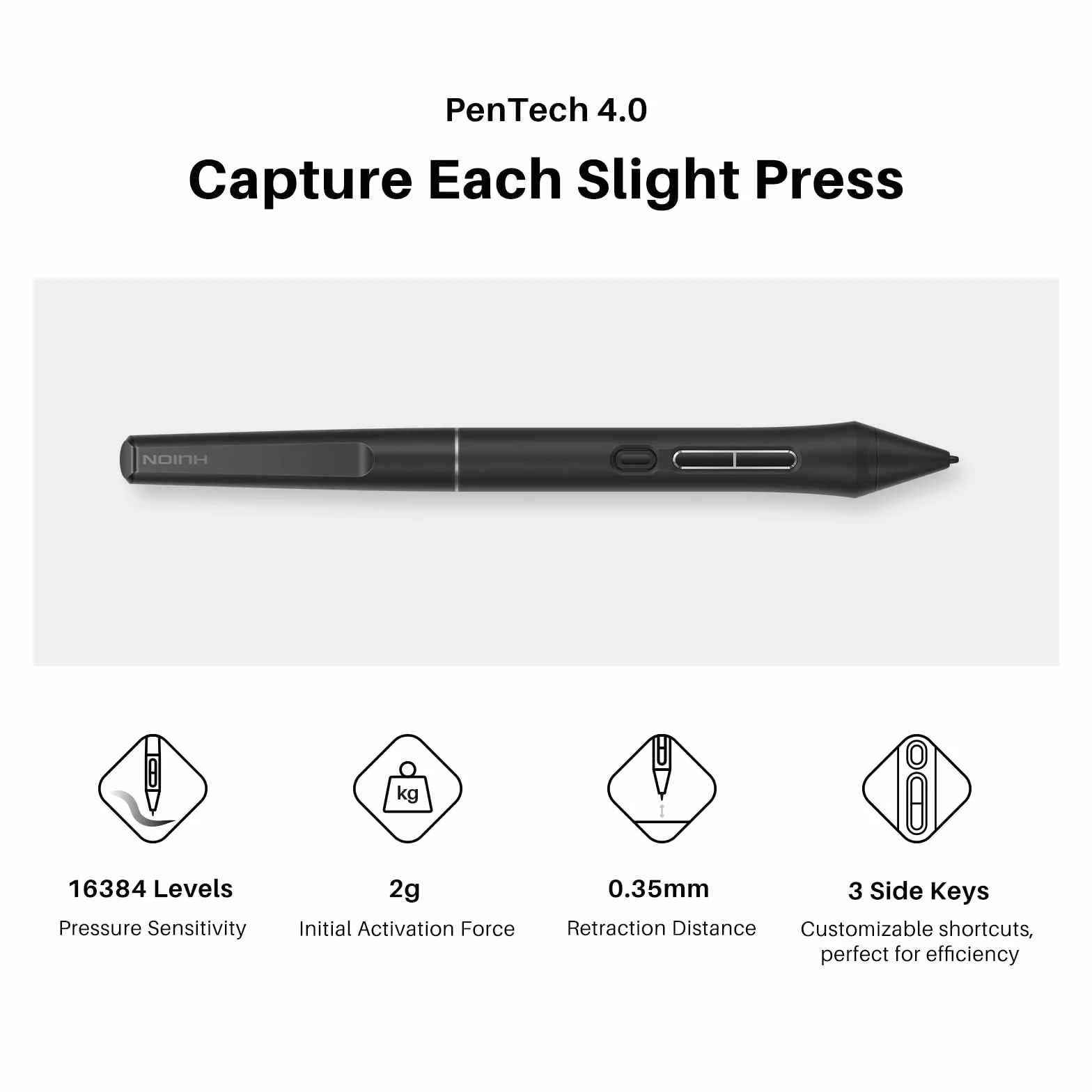 HUION KAMVAS 16 (Gen 3) tablet graficzny 15,6 cala QHD laminowany antyrefleksyjny 99% sRGB PenTech 4.0 16384 pióro podwójne tarcze
