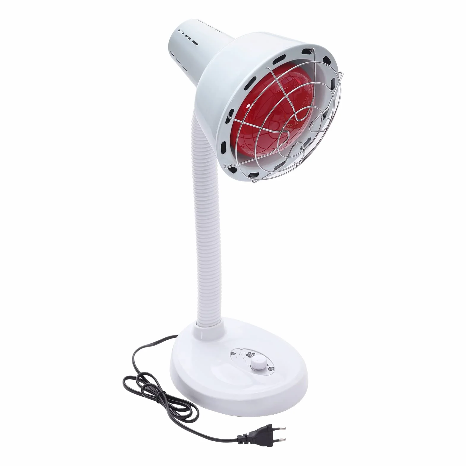 Lampa na podczerwień 275 W, lampa grzewcza, blat stołu, czerwone światło, lampa na podczerwień, regulacja temperatury 0-115°C, lampa infarot na bóle mięśni, regulowany wąż
