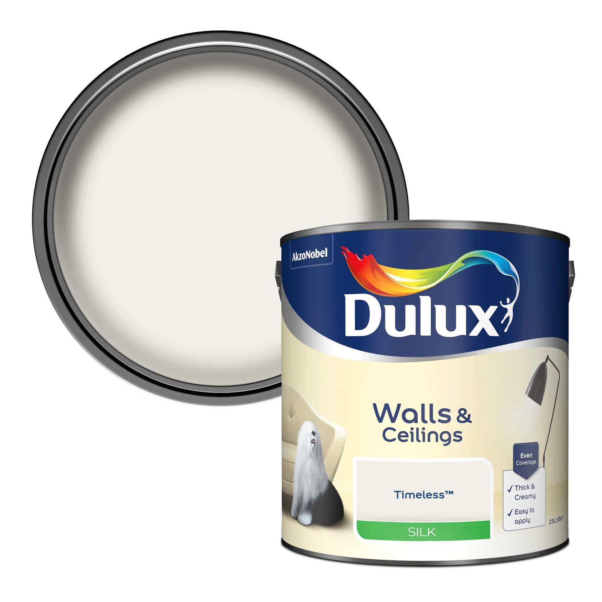 Dulux Jedwabna farba emulsyjna na na ściany i sufity – ponadczasowa 2,5 l