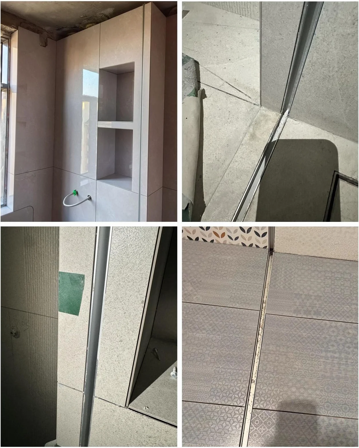 Profil Typu U do Szkła Profil Aluminiowy Typu F do Szkła Bezramowego | Profil Mocujący Krawędź, Szczelina Montażowa Ścianki Działowej w Łazience(Black,L2.6m(8.5ft))