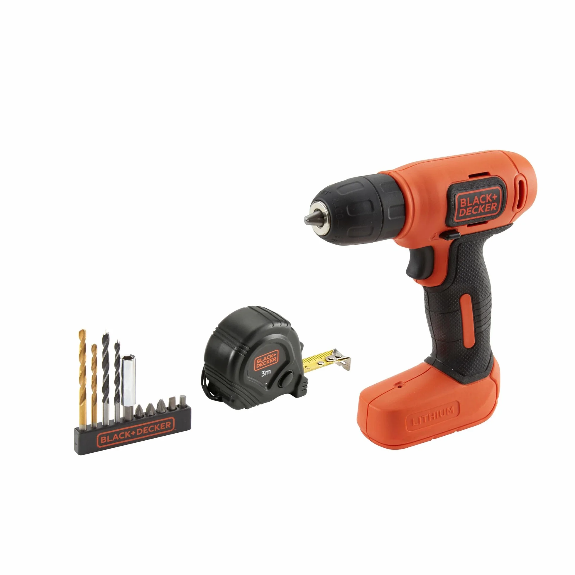 Black+Decker + Decker BDCD8GPA-QW – bardzo kompaktowa wiertarko-wkrętarka 7,2 V 1,5 Ah litowa z 11 akcesoriami i torbą do przenoszenia
