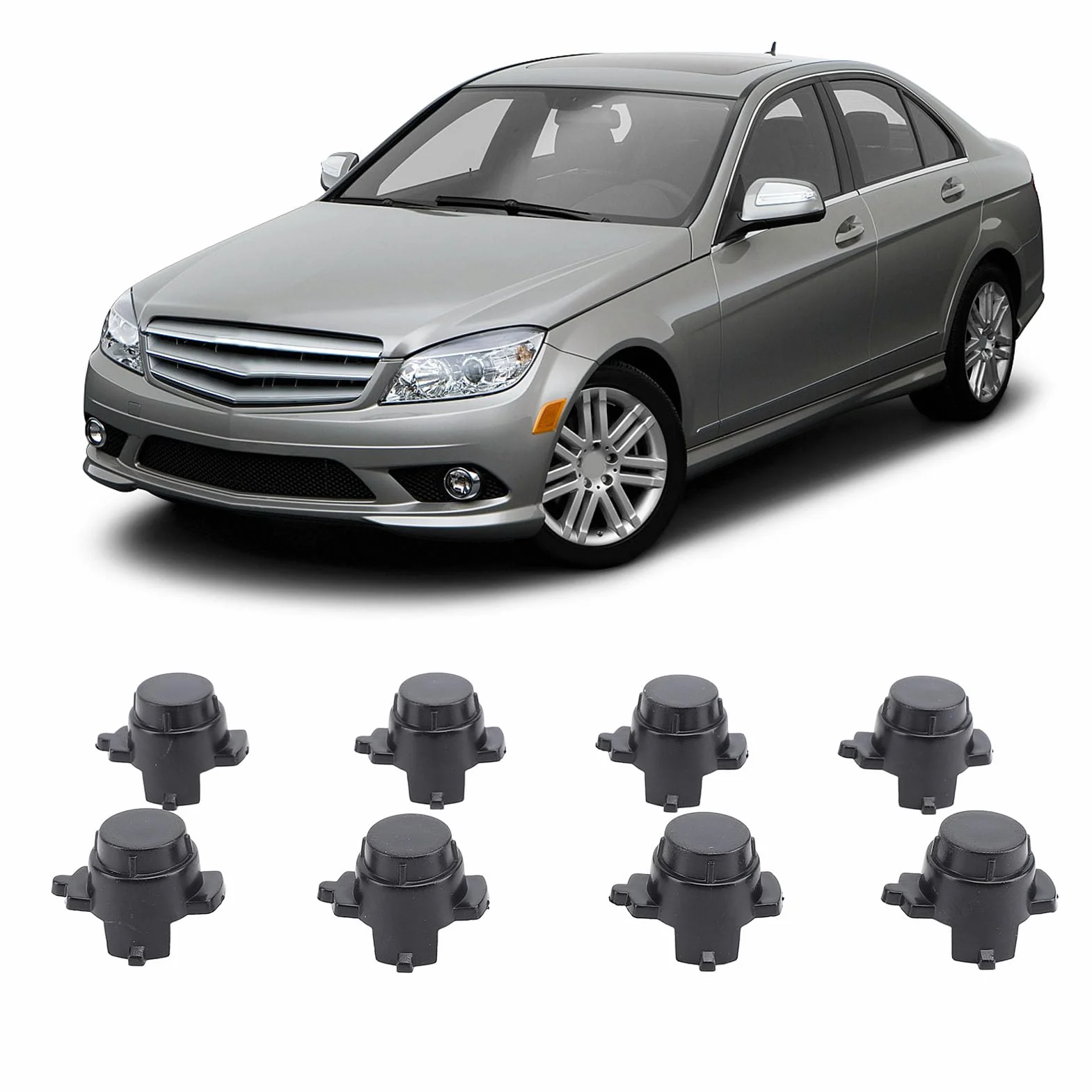8 sztuk OEM nakładki na czujniki parkowania, zaślepka zamienna do C300 C400 C43 C450 C63 CLS450 E300 GLE450 GLS550 GLS63, 2058840074