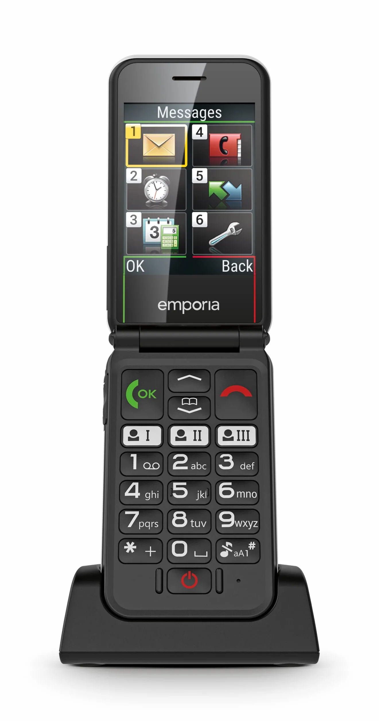 Emporia SIMPLICITYglam.4G telefon komórkowy dla seniorów, duża głośność, kolorowy wyświetlacz 2,8", biały