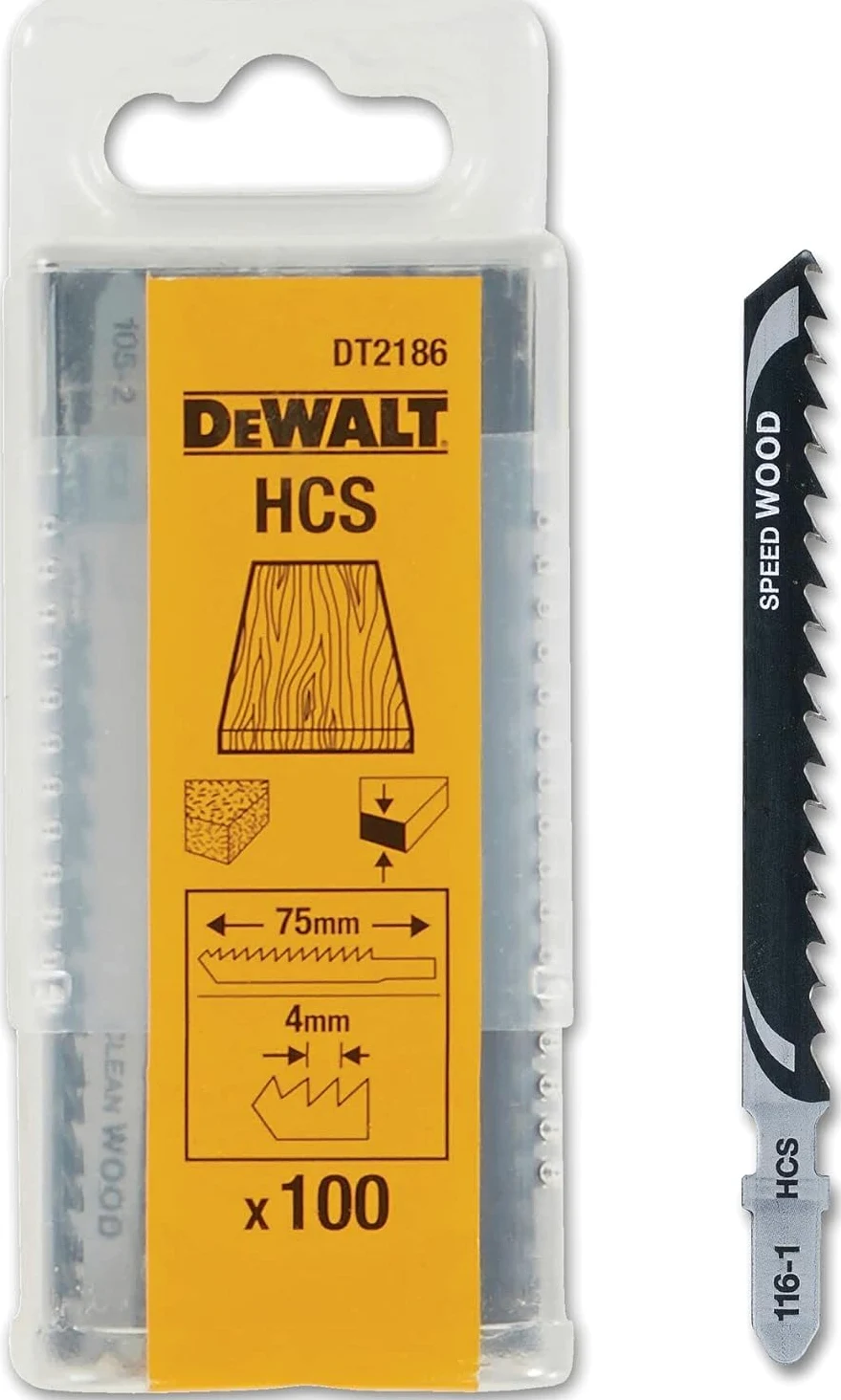 Lame Per Seghetto Alternativo HCS Per Tagli Dritti E Rapidi 100 Pz Dewalt DT2186