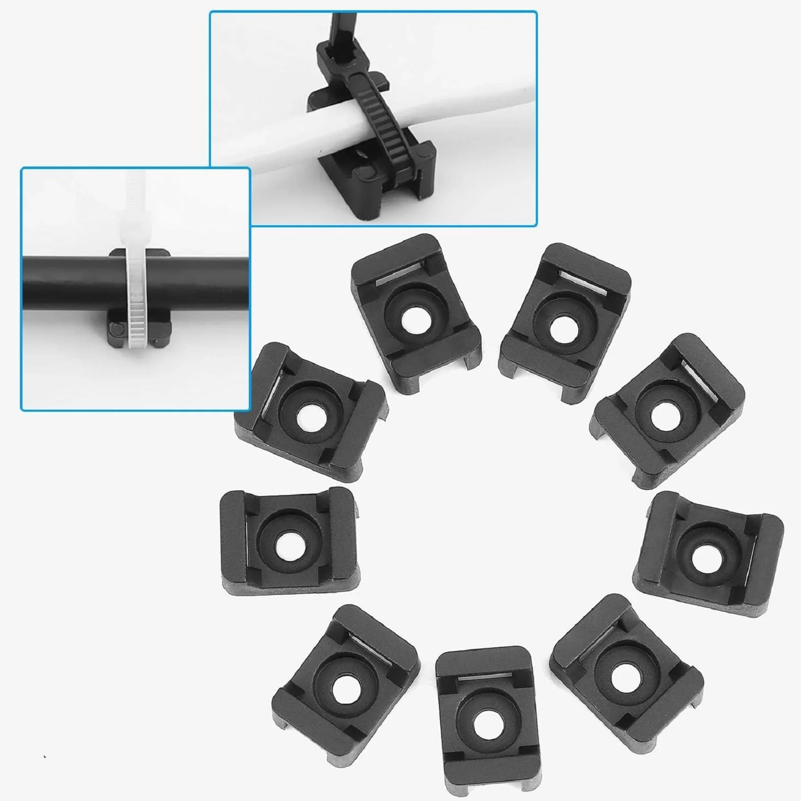 150 szt. czarne mocowania do wiązania kablowego 23 mm x 16 mm mocowanie na siodełku uchwyt podstawy do wiązania przewodów