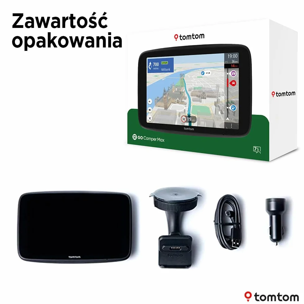 TomTom GO Camper Max 2. generacji 7″ nawigacja z mapami świata i TomTom Traffic