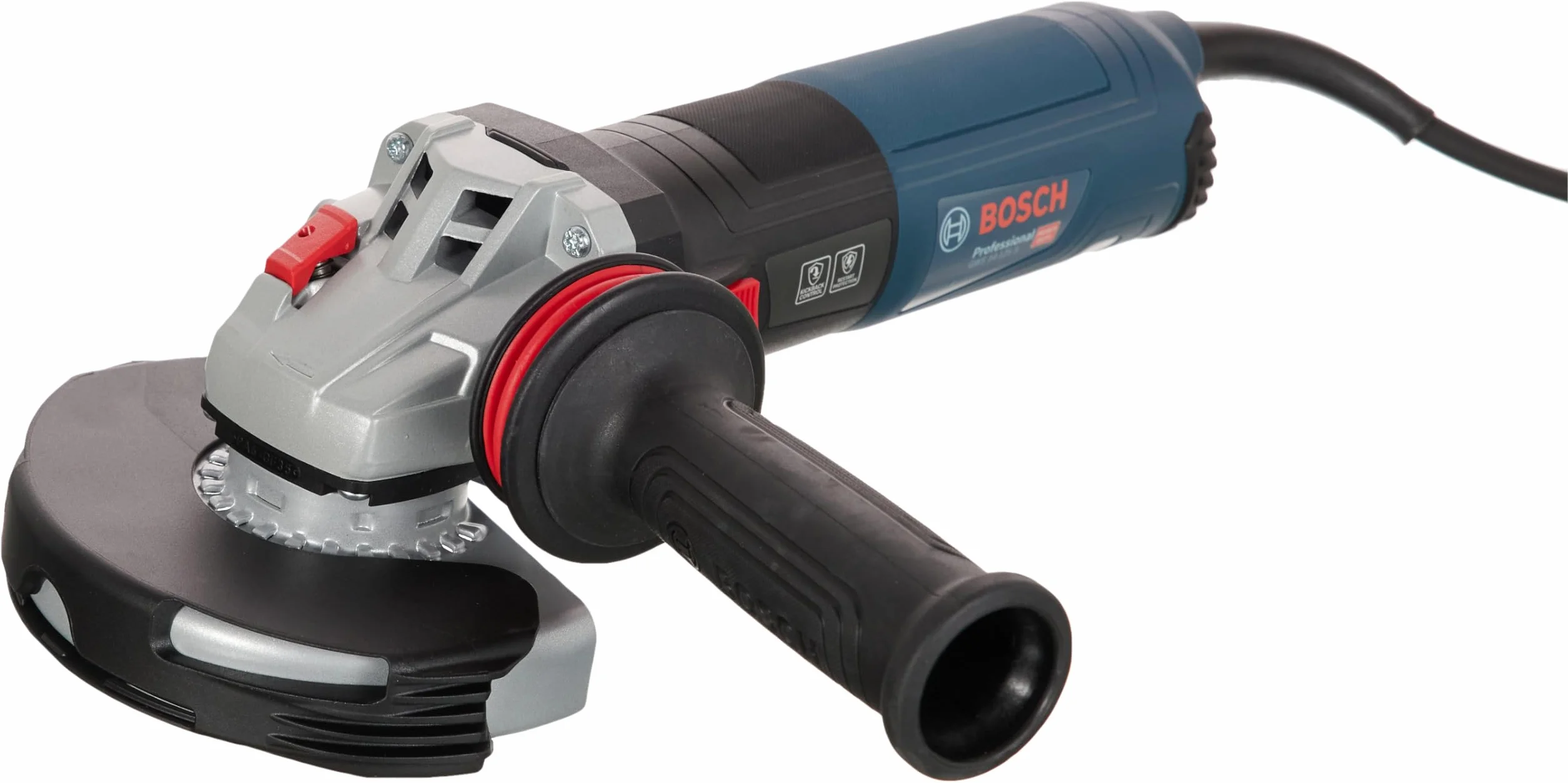 Bosch Professional: szlifierka kątowa GWS 14-125 S (1400 W, średnica tarczy 125 mm, rękojeść dodatkowa, osłona, klucz oczkowy, kołnierz mocujący, nakrętka mocująca)