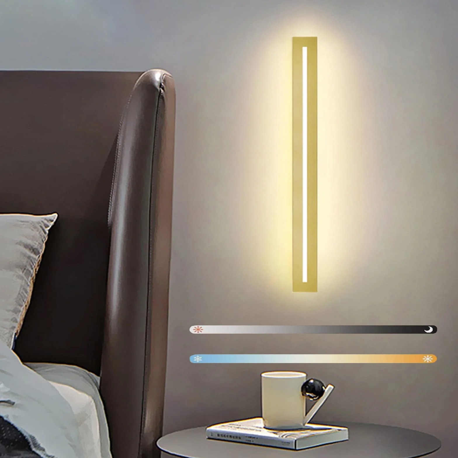 Lampa ścienna LED do wnętrz, długa taśma, aluminium, ciepła biel, neutralna biel, zimna biel, do salonu, hotelu