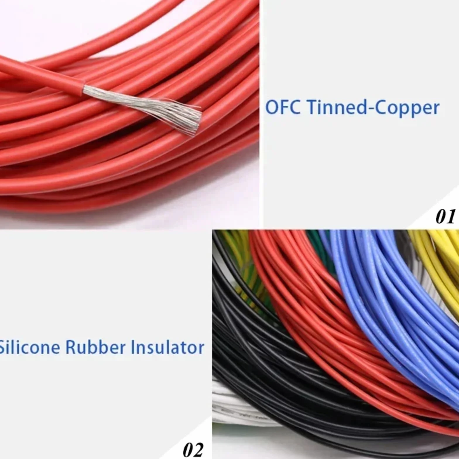 Kable elektroniczne UL3135 izolowany silikon miedź 30 28 26 24 22 20 18 16 14 12 10 AWG (szary; 1 metr; 30AWG)