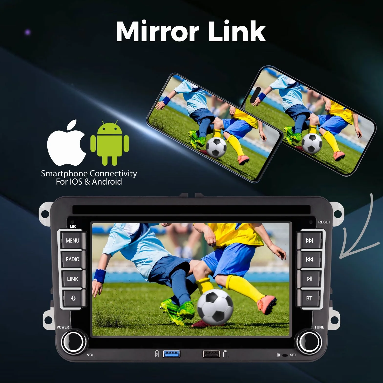 Radio samochodowe Plug & Play RCD330 z CarPlay Android Auto Bluetooth FM do VW Golf 5 6 Passat Jetta Polo