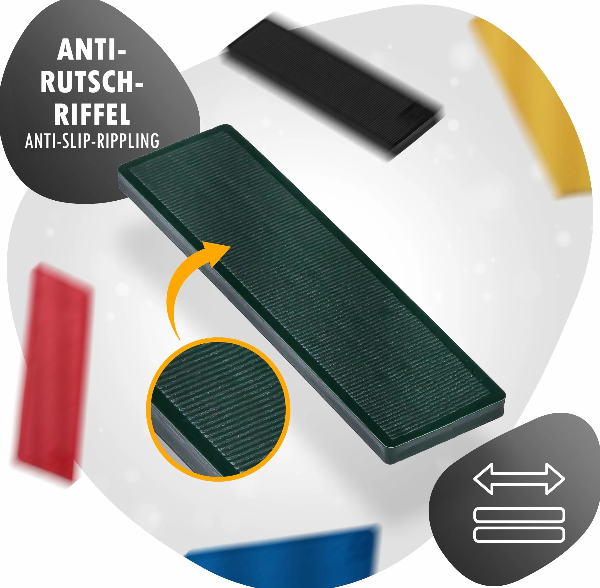 INTAKO - Podkładki Dystansowe Plastikowe - Zestaw MIX 50 sztuk - 30 x 100 mm - Kliny Montażowe Wyrównujące Do Okien Szklenia Drzwi - 10 Sztuk z Każdej Grubości