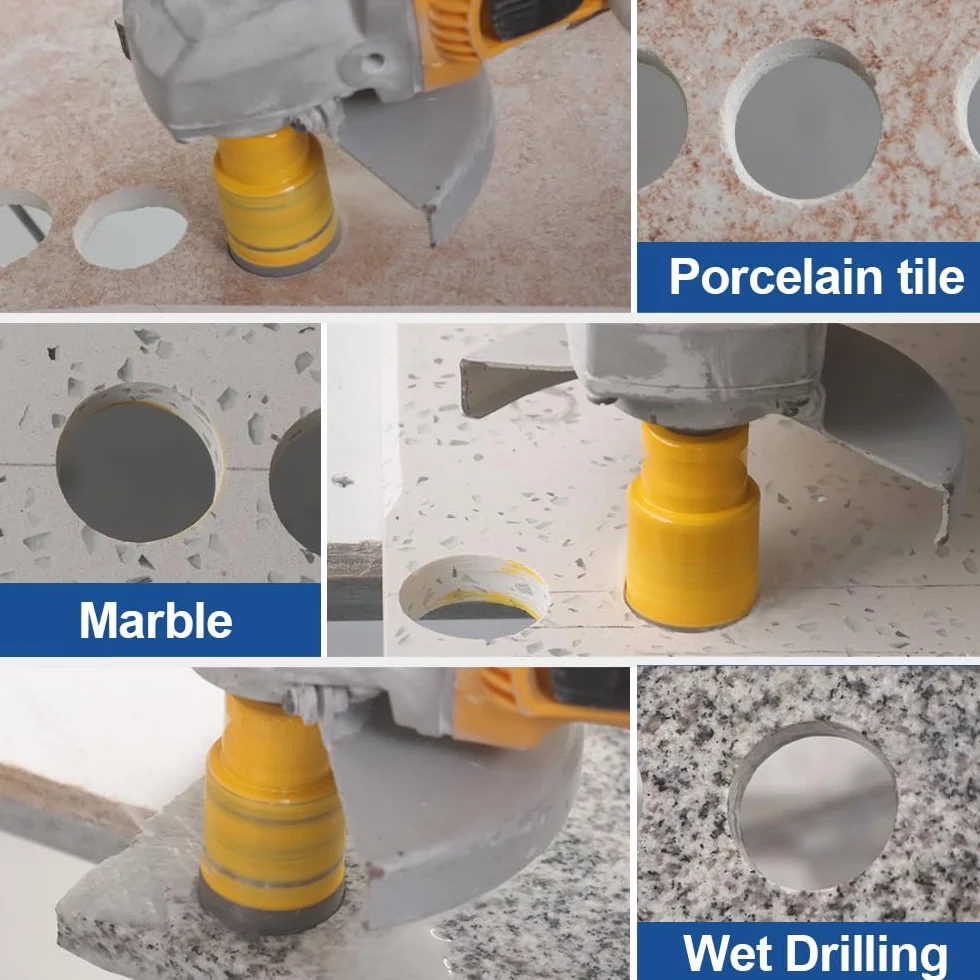 HIGHDRIL Diamentowa koronka wiertnicza – 110 mm otwornica do płytek M14 gwint do porcelany, płytek, ceramiki, granitu, marmuru, wiercenia na sucho, płytek, diamentowych wierteł
