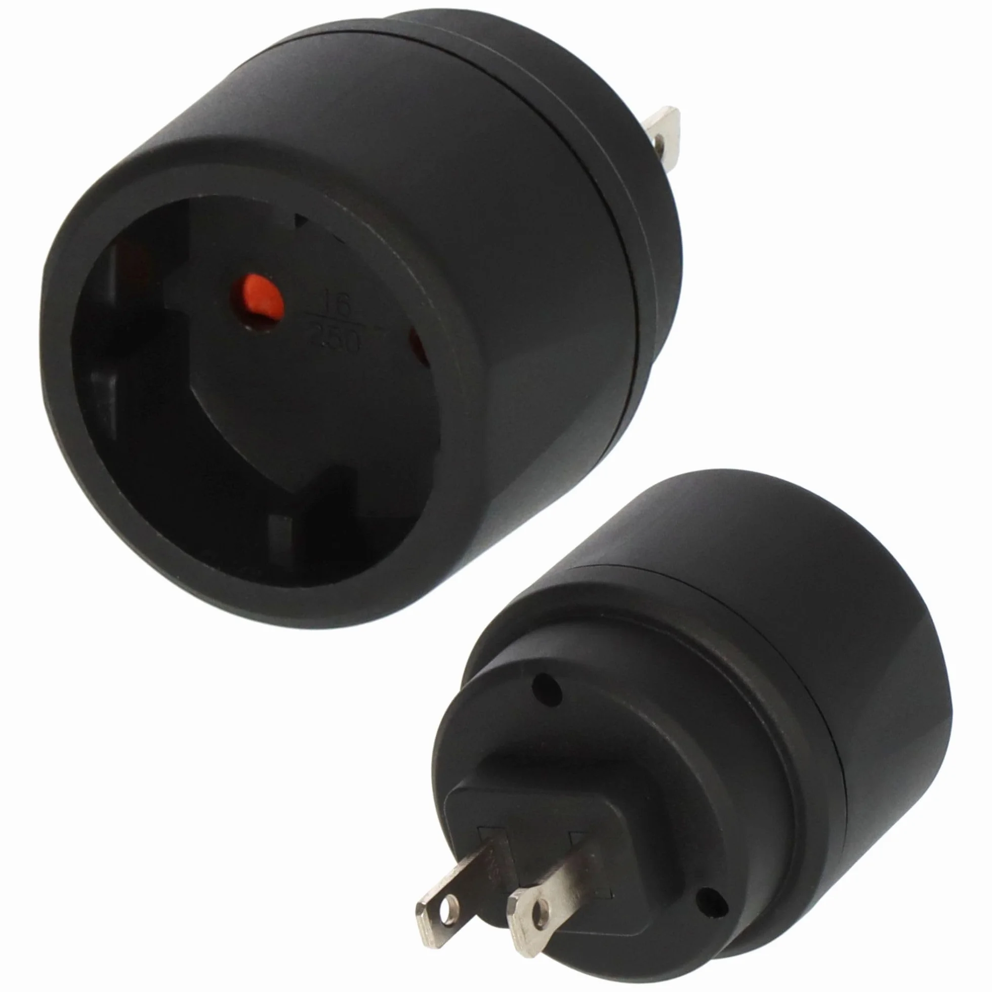 Brennenstuhl wtyczka podróżna/adapter podróżny (do podłączania urządzeń elektrycznych z systemem wtyczek Euro w krajach z amerykańskim systemem wtyczek (typ A): USA, Japonia) czarny