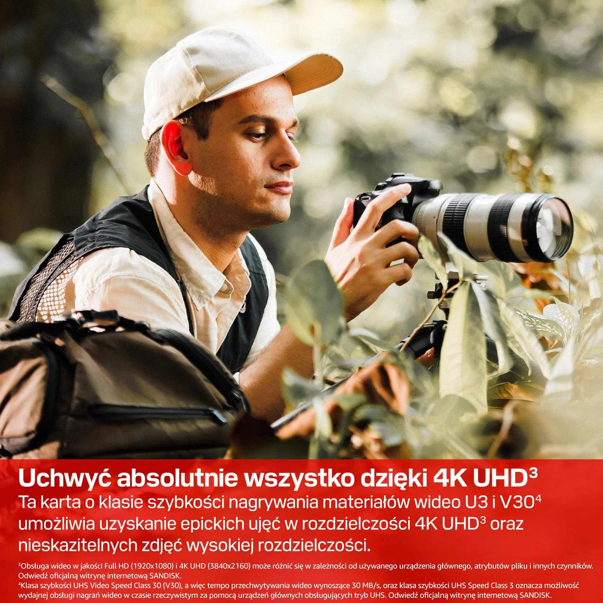 SANDISK Extreme PRO Karta SD UHS-I 256 GB U3 V30 4K UHD 250 MB/s odczyt 170 MB/s zapis