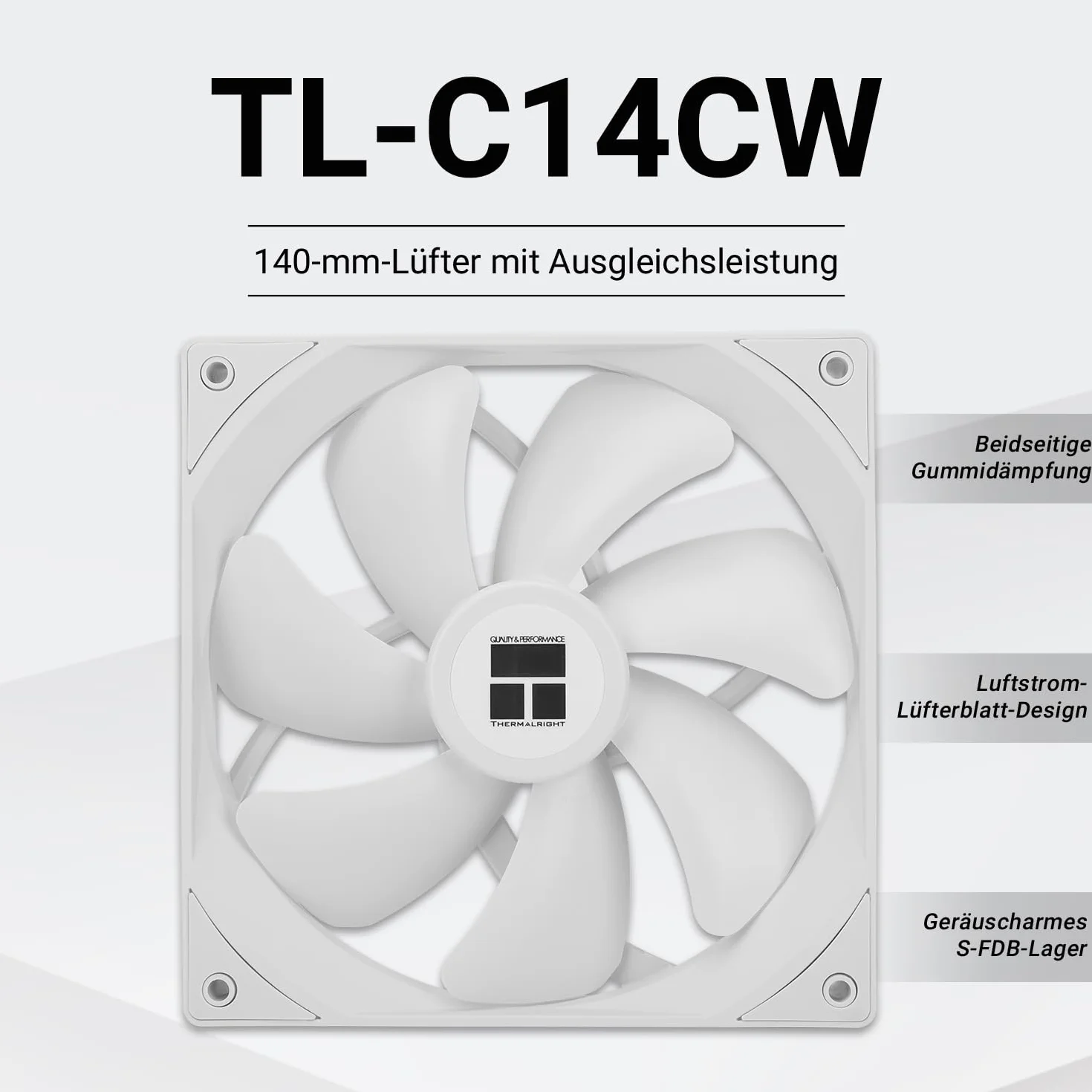 THERMALRIGHT TL-C14CW Wentylator CPU PWM 140 mm biały 1500 obr./min