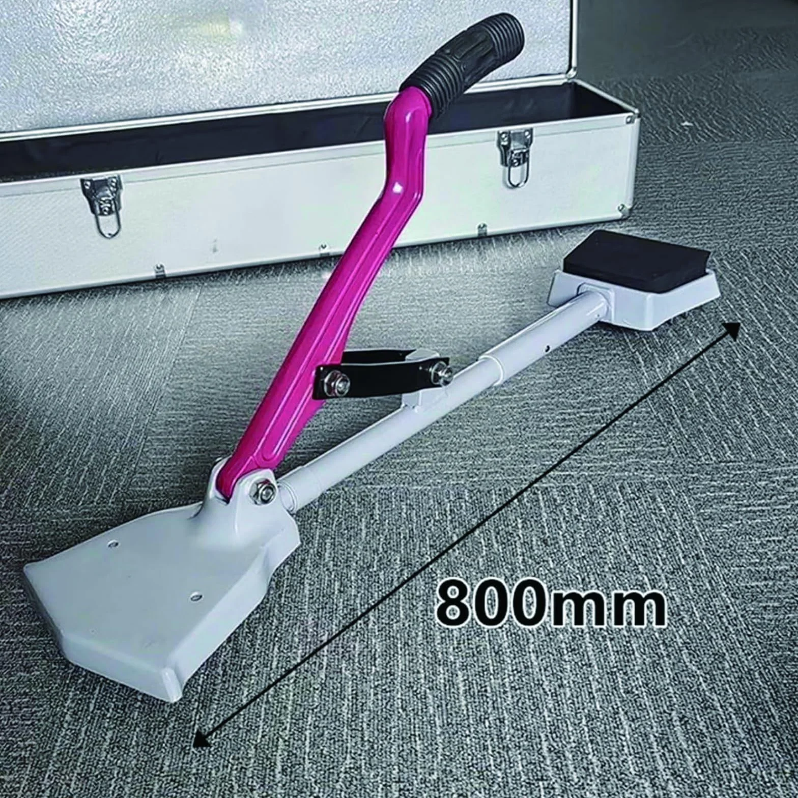 Kneeless Carpet Stretcher Rug Kicker – Zestaw Narzędzi do Montażu Dywanów z Rękawicami i Ochraniaczami na Kolana, Potrójne Zęby Uchwyty, Antypoślizgowa Rączka, Lekki i Przenośny do Remontu Domu