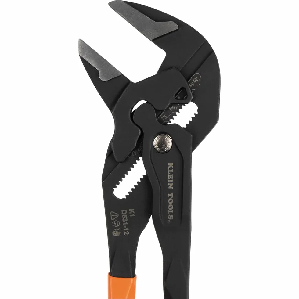 Klein Tools D53112 Kompaktowy klucz do szczypiec, wielofunkcyjny klucz nastawny z gładkimi szczękami, 30 cm