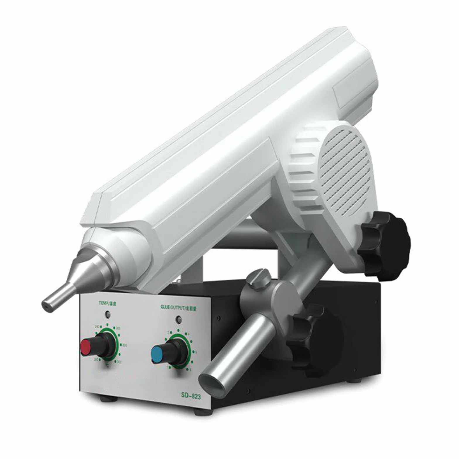 Automatyczny dozownik kleju topliwego 11 mm, zasilany stopą, pistolet do klejenia na gorąco, średnica dyszy 2,6 mm, regulowana ilość klejów/temperatura/kąt, do pakowania kartonów