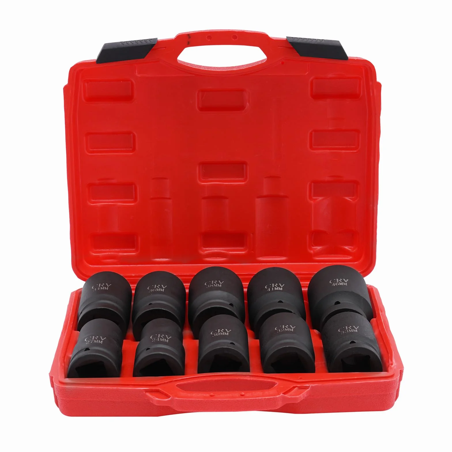 1 calowa wkrętarka udarowa, zestaw nakrętek do samochodów ciężarowych, 10 sztuk, 24 mm do 46 mm, przedłużki