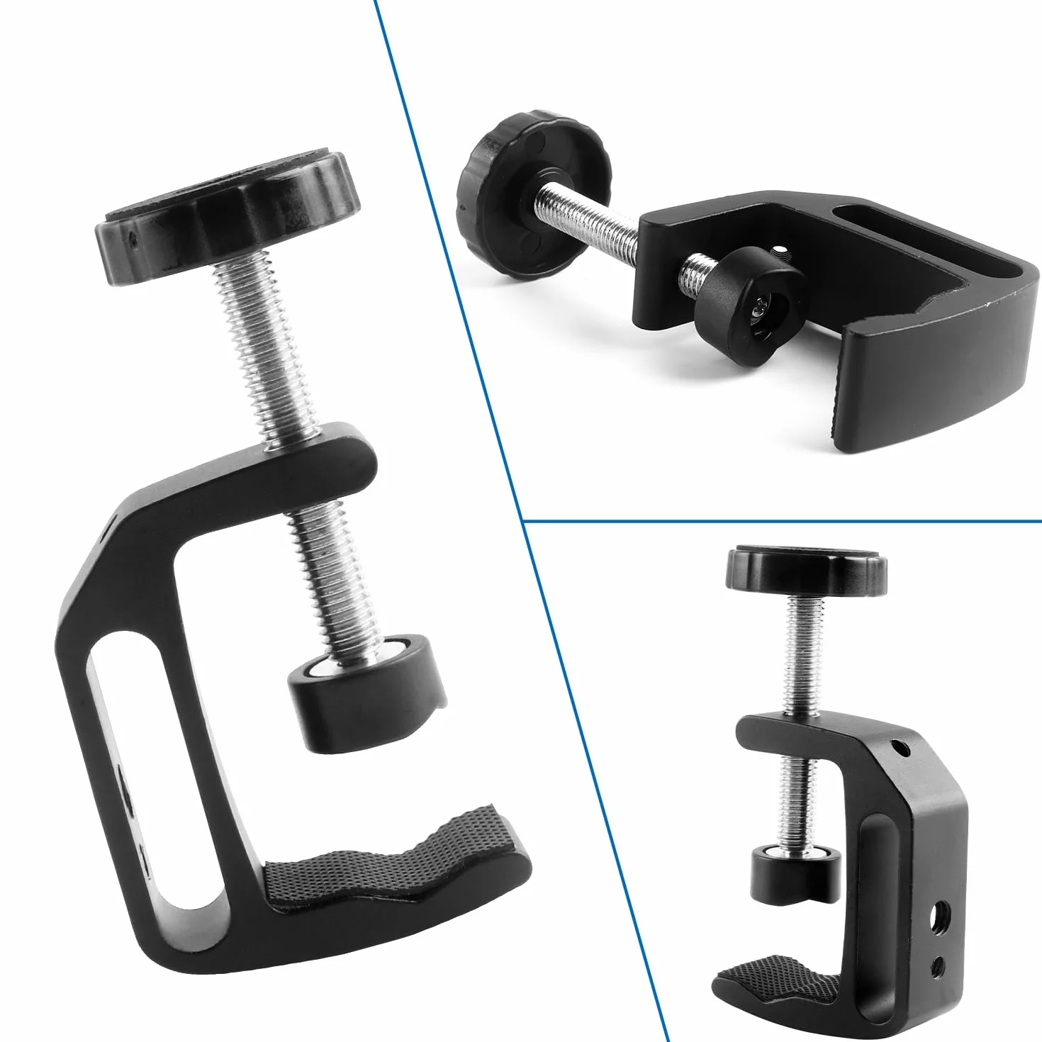 6 Sztuk Małych Zacisków Typu C, Uniwersalny Zacisk Stołowy, Śrubowy, Metalowy Ze Stopu Aluminium, Mini, Do Mocowania Na Biurku Lub Statywie, JC014A