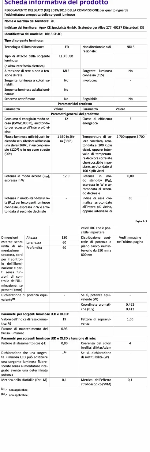 ILC żarówka Edisona E27 o mocy 12 W, ekwiwalent 85 W, zmieniająca kolor ściemniana, RGBW LED, ciepła biel 2700 K, dołączony pilot zdalnego sterowania