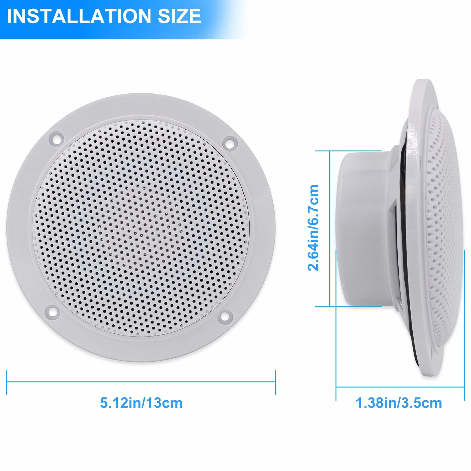 Herdio 160 W 4-calowy zestaw głośników sufitowych wodoodporny Bluetooth