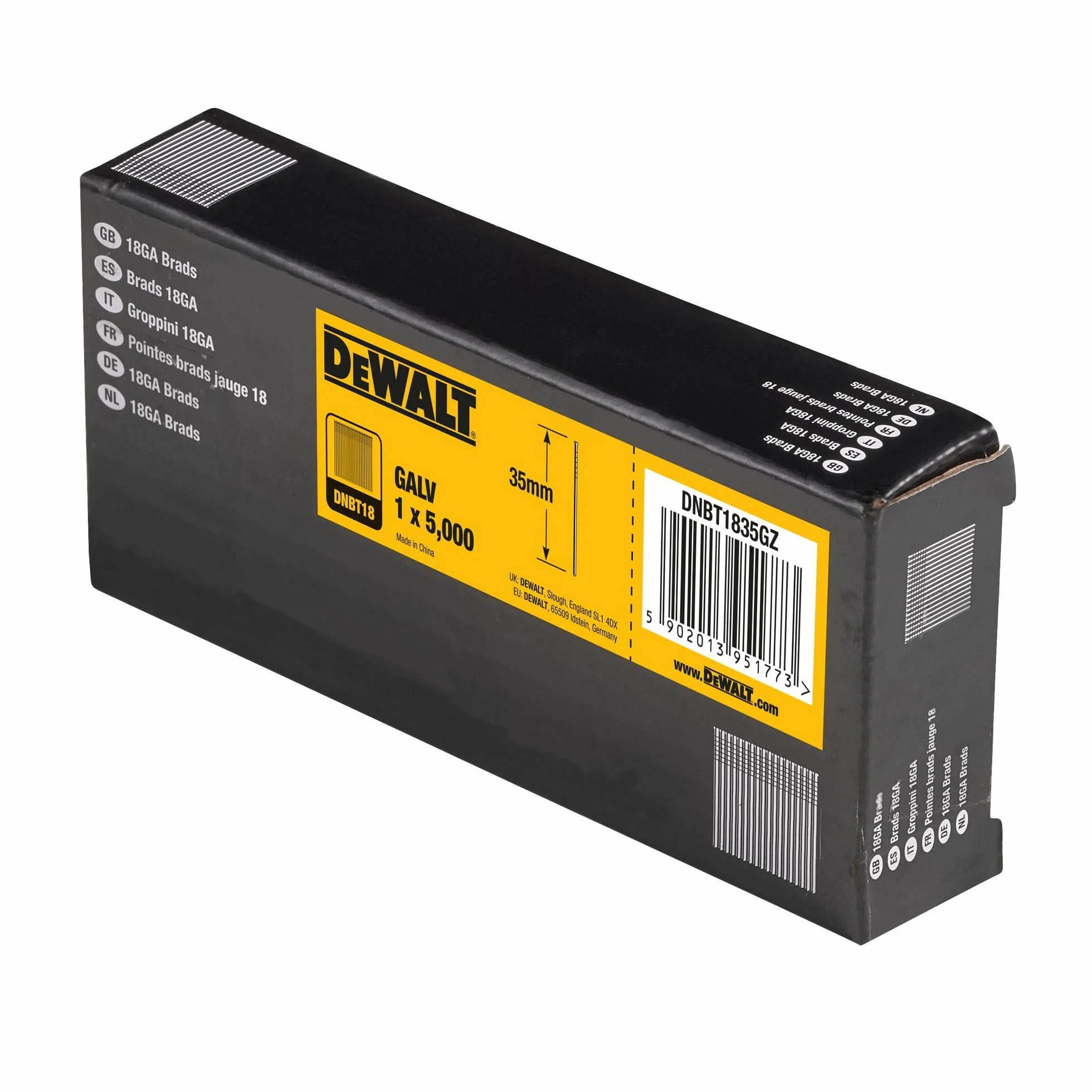 Gwoździe Sztyfty 90st 18GA 1x35mm DNBT1835GZ DeWalt (5000 szt.)