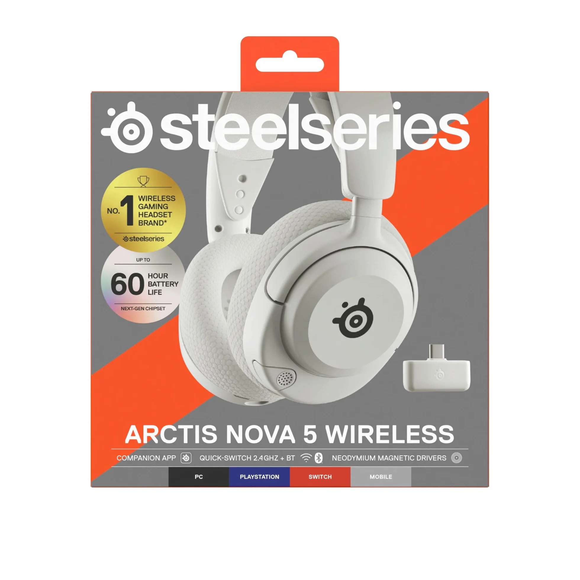 SteelSeries Arctis Nova 5 Słuchawki bezprzewodowe do gier 2,4 GHz BT 60h baterii