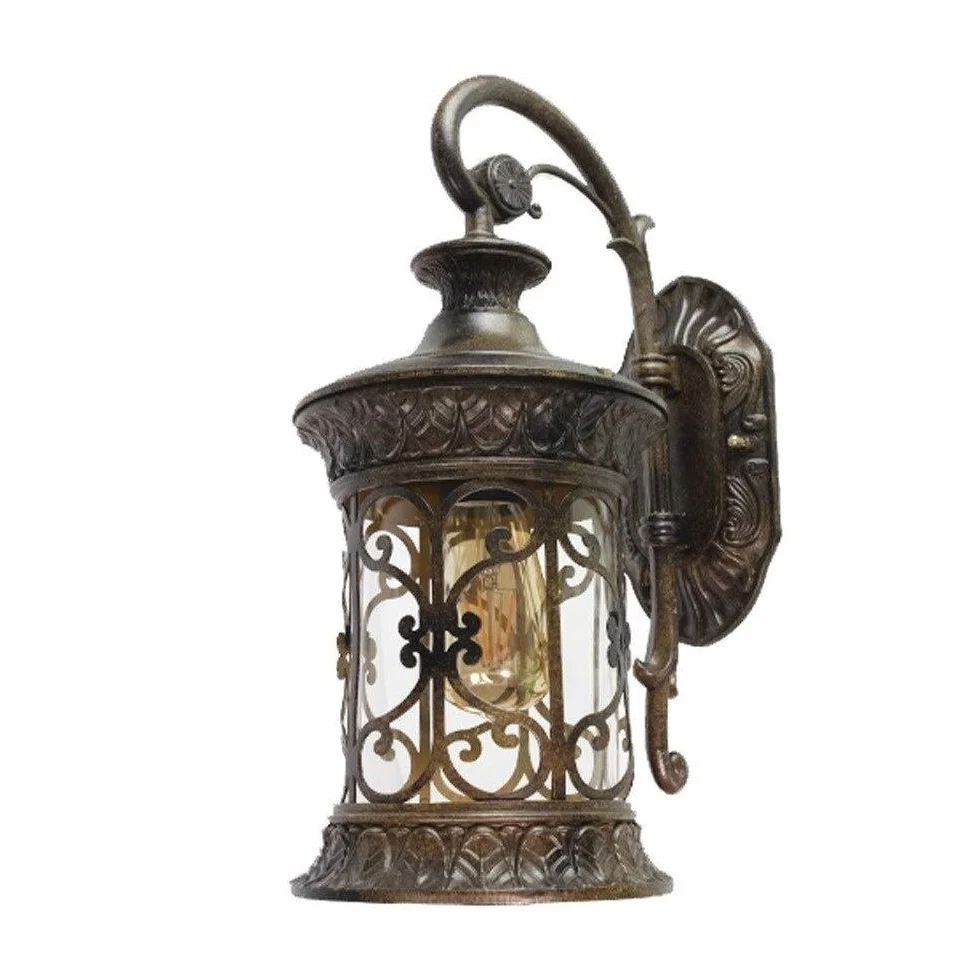 IP65 Wodoodporna, odporna na deszcz, zewnętrzna kinkiet Szklana latarnia Europejska klasyczna wiktoriańska Aluminium Metal Vintage Kinkiet ścienny Oświetlenie Zewnętrzne patio Płot ogrodowy Kinkiet