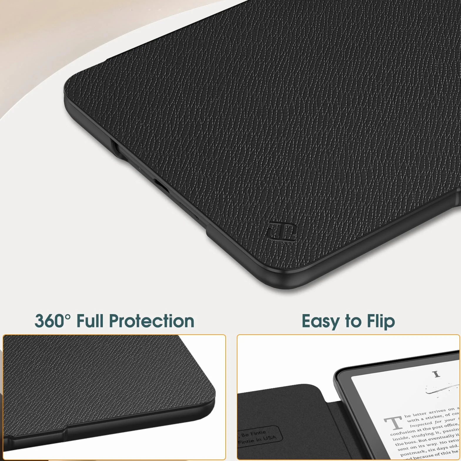 Fintie Etui do Kindle Paperwhite 12. generacji 2024 i Kindle Colorsoft Signature Edition 1. generacji, Lekkie Etui Ochronne z Automatycznym Uśpieniem, Czarne