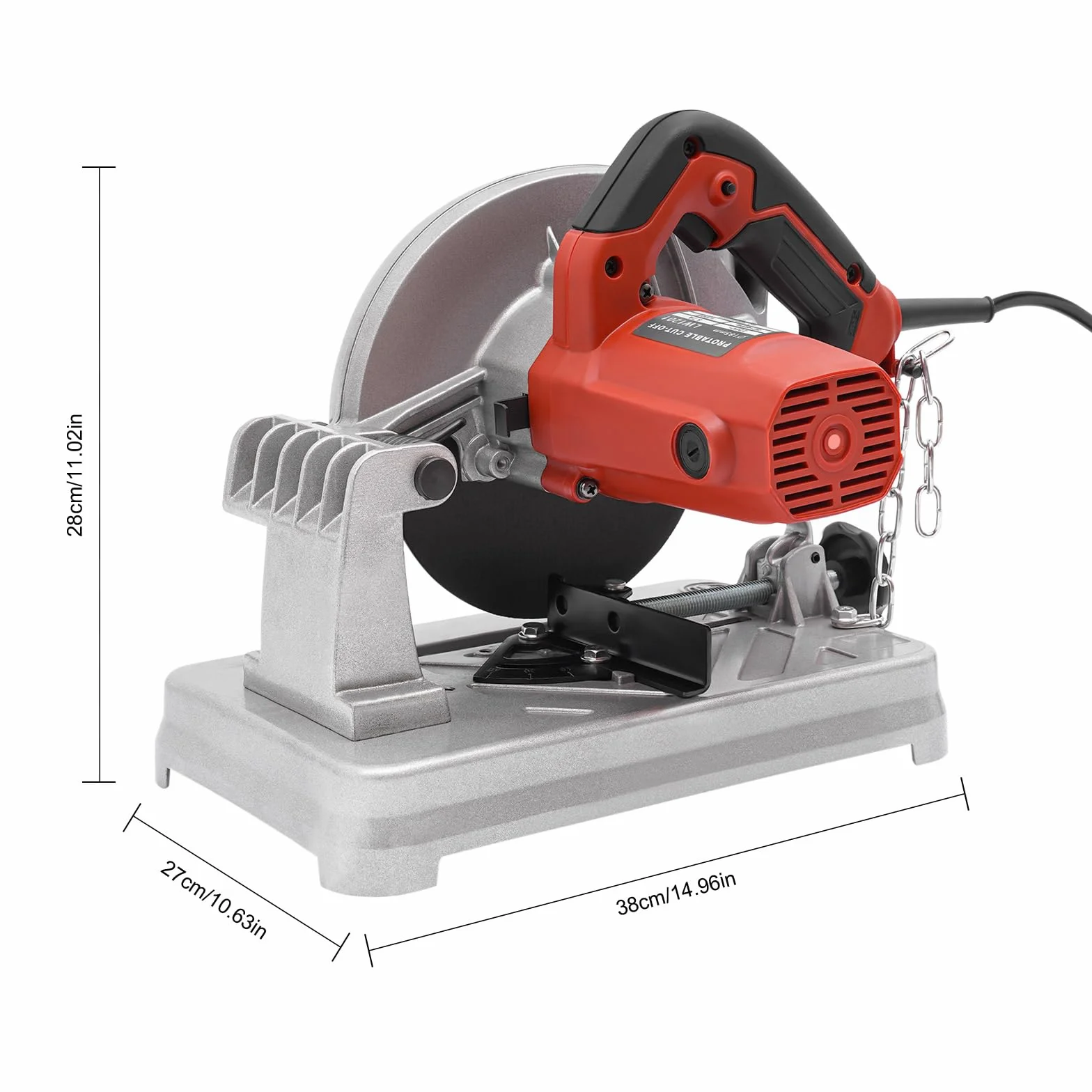 Piła ukośna, 1200 W, ukośnica ukośna do metalu, 5200 obr./min 0-45 ˚ kąt Ø 7,3", brzeszczot do cięcia drewna, stali, ścian, podłóg