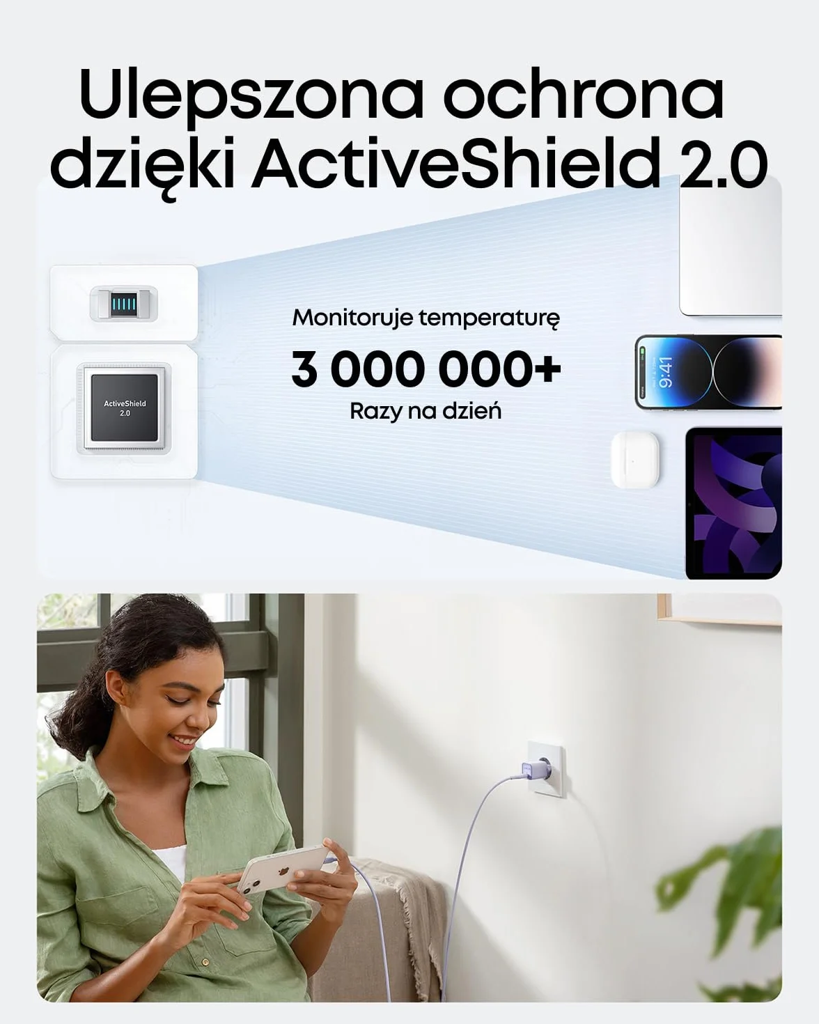 Anker Ładowarka USB C GaN 30 W, 511 (Nano 3), PIQ 3.0 PPS, szybka ładowarka, kompatybilna z iPhone 16/16 Pro/16 Pro Max/15 Pro, Galaxy, Pixel 4/3, iPad (bez kabla do ładowania)