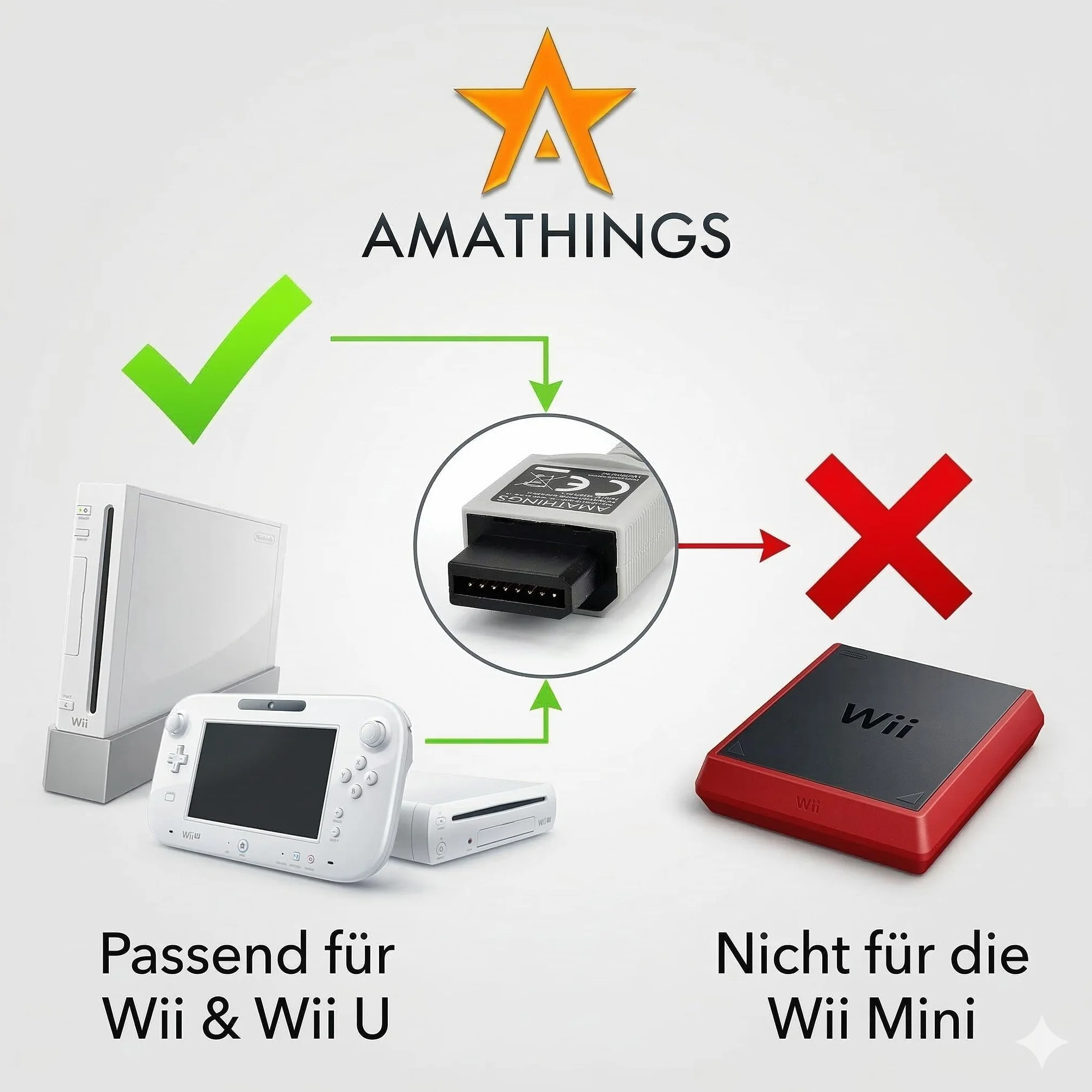 Kabel HDTV YUV Component do Wii i U AMATHINGS