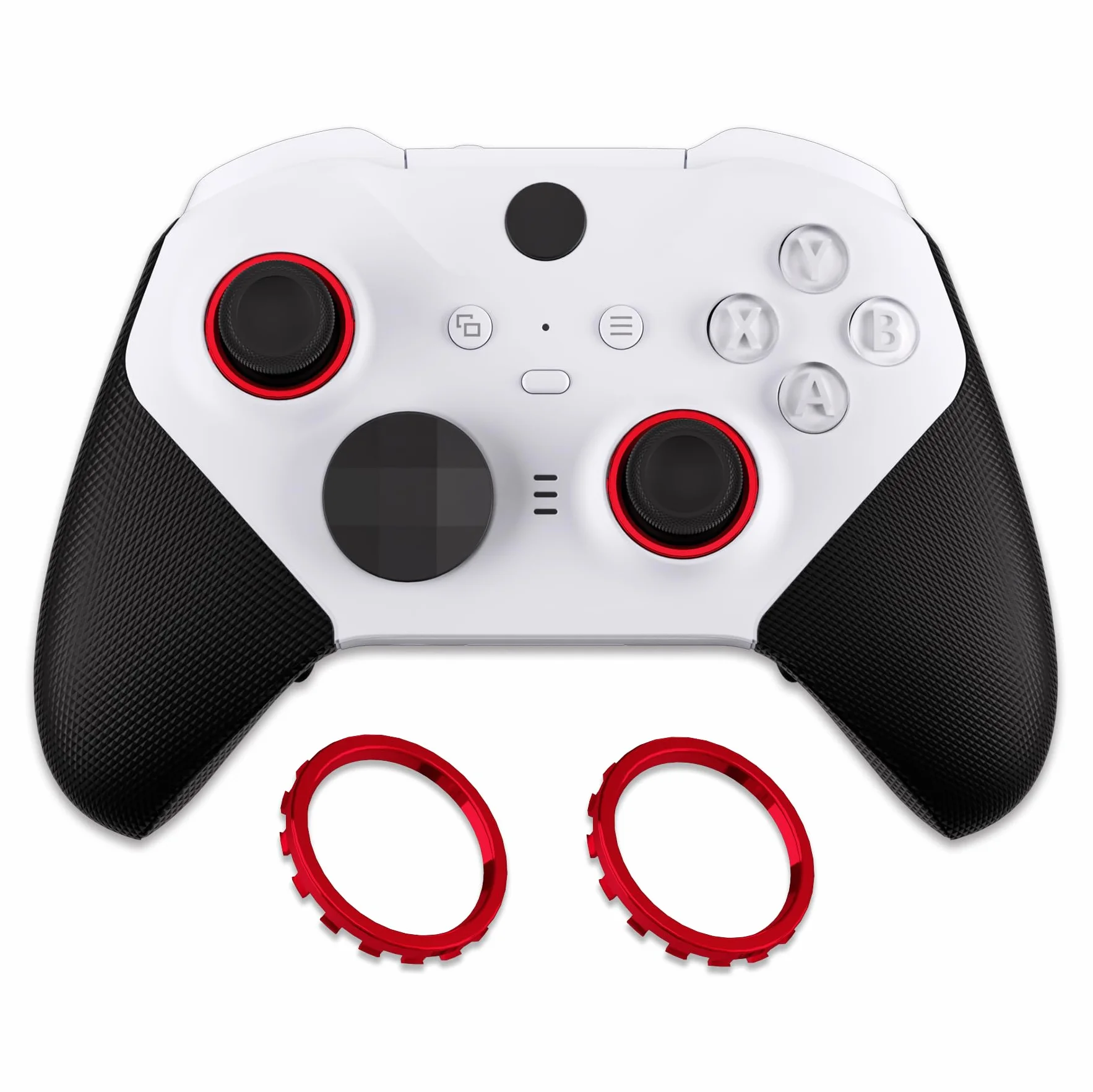 eXtremeRate Chrom Czerwony Custom Accent Rings dla Xbox Series X/S Controller, Akcesoria Zamienne dla Xbox One Elite, Elite Series 2