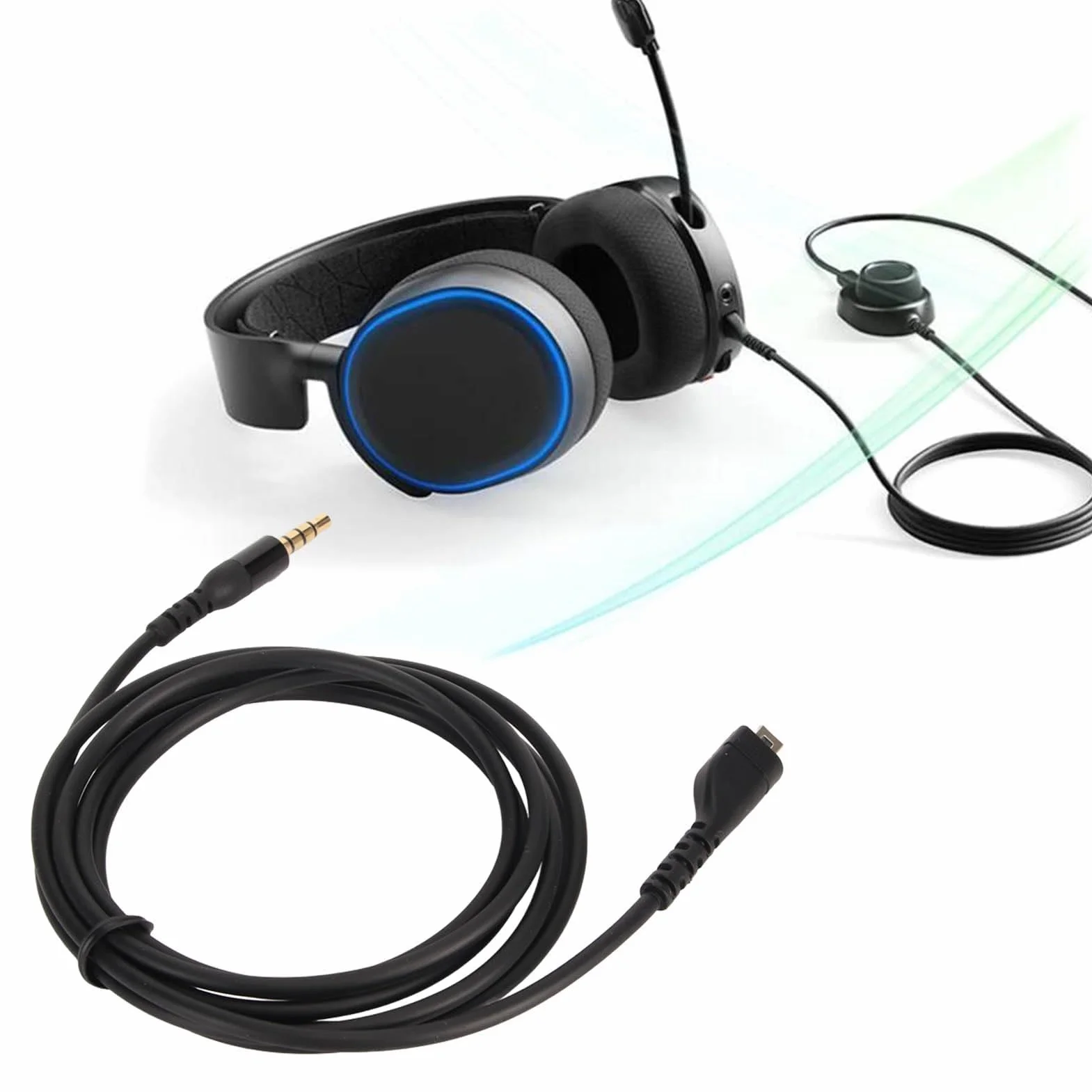 Zapasowy Kabel Audio do for Steelseries 3 5 7 Pro Prime, Zamienny Kabel do Gamingowego Zestawu Słuchawkowego