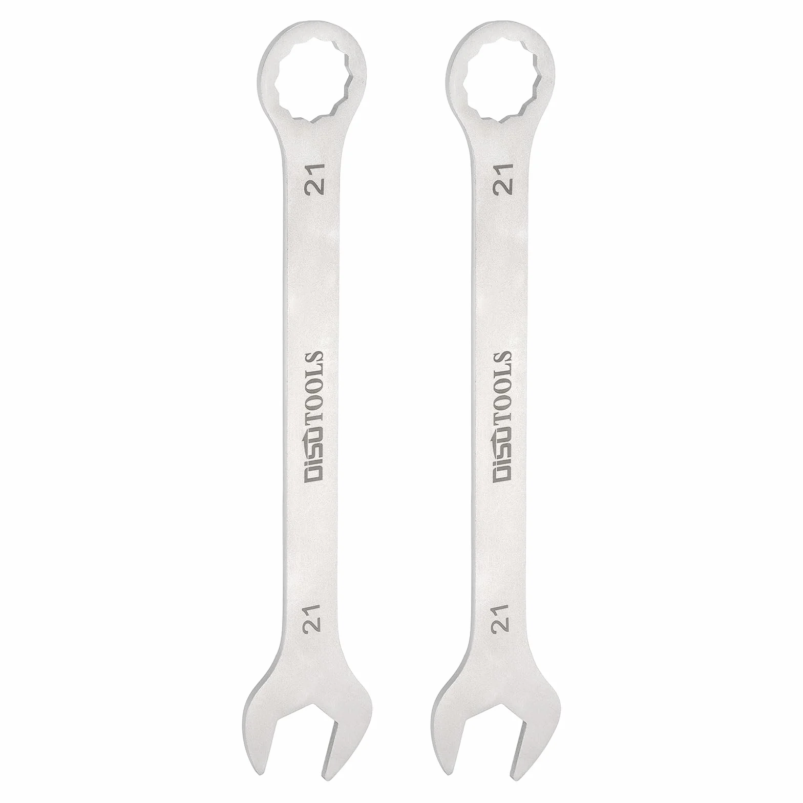 QUARKZMAN 2 sztuki cienkich kluczy kombinowanych metrycznych 21 mm Torx-EndBox 15 stopni offset otwarty koniec stal nierdzewna, odcień srebrny