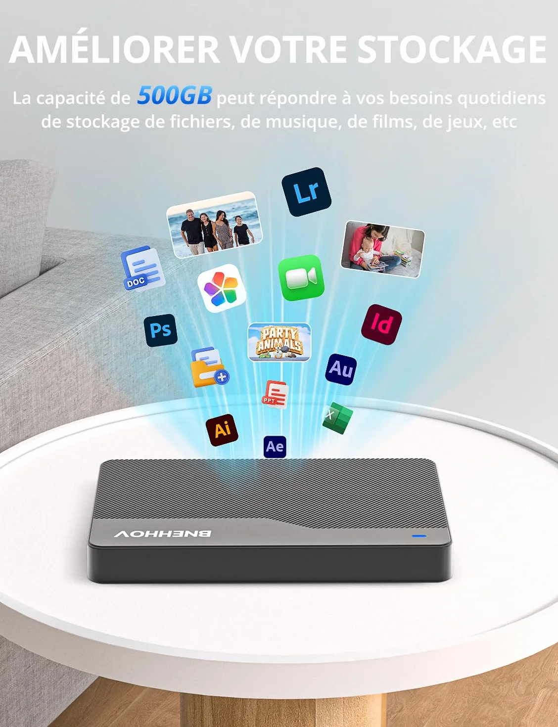 Przenośny Dysk Twardy Ultra Slim 500GB HDD USB 3.0 SATA