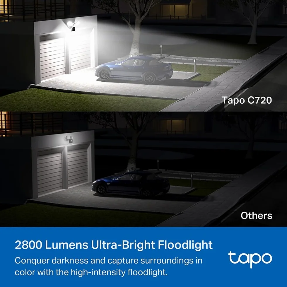 Tapo C720 Zewnętrzna kamera Wi-Fi 2K 4 MP IP65 2800 lumenów